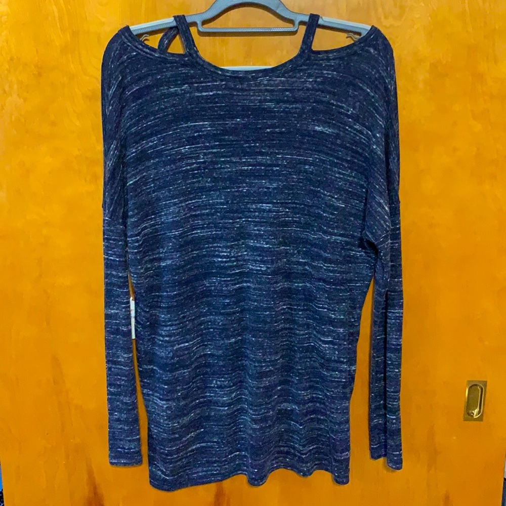Navy blue off the shoulder sweater